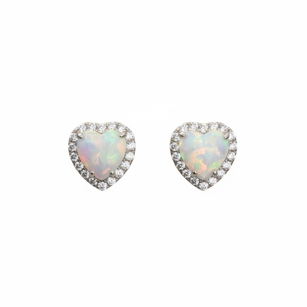 Sterling Silver 6mm White Opal 1.82 cttw